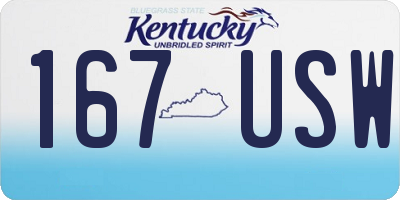 KY license plate 167USW