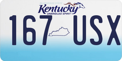 KY license plate 167USX