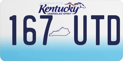 KY license plate 167UTD
