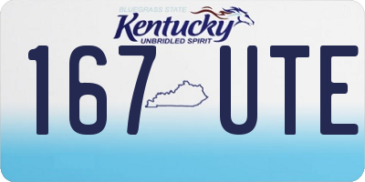 KY license plate 167UTE