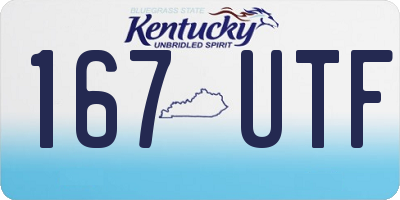KY license plate 167UTF
