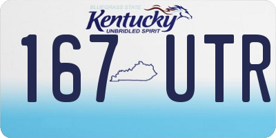 KY license plate 167UTR