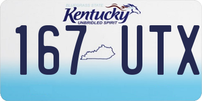 KY license plate 167UTX