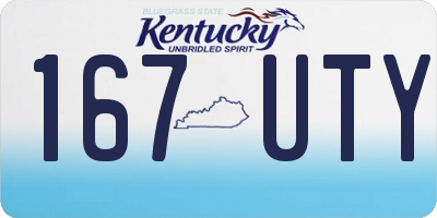 KY license plate 167UTY