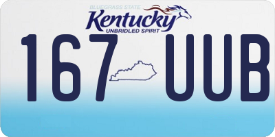 KY license plate 167UUB