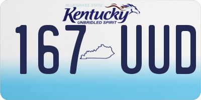 KY license plate 167UUD