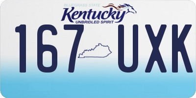 KY license plate 167UXK