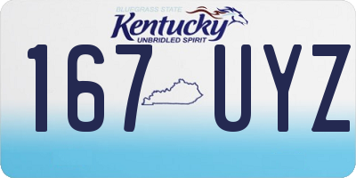 KY license plate 167UYZ