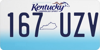 KY license plate 167UZV
