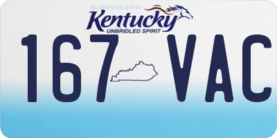 KY license plate 167VAC