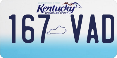 KY license plate 167VAD