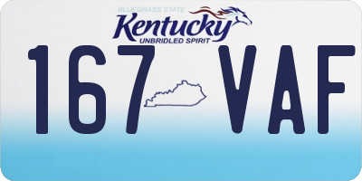 KY license plate 167VAF