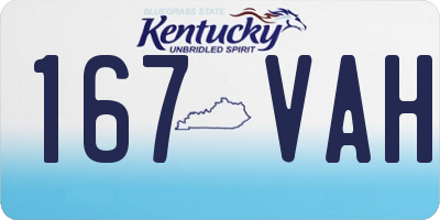 KY license plate 167VAH