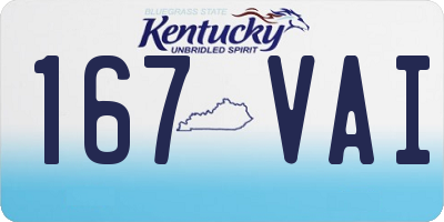 KY license plate 167VAI