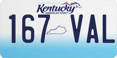 KY license plate 167VAL
