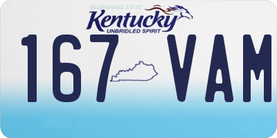 KY license plate 167VAM