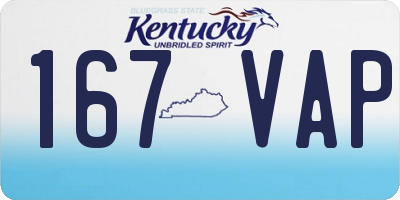 KY license plate 167VAP