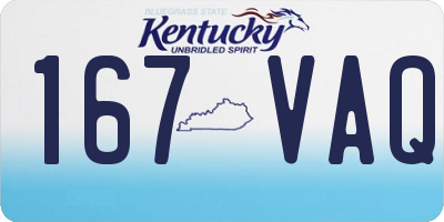 KY license plate 167VAQ