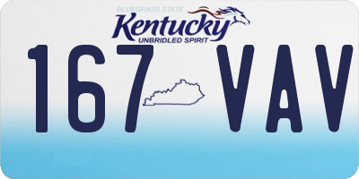 KY license plate 167VAV