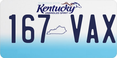 KY license plate 167VAX
