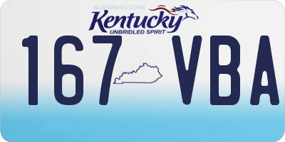 KY license plate 167VBA
