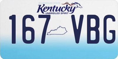 KY license plate 167VBG