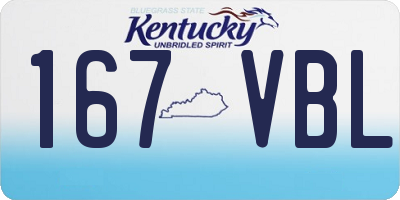 KY license plate 167VBL