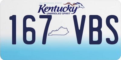 KY license plate 167VBS