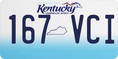 KY license plate 167VCI