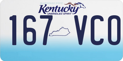 KY license plate 167VCO