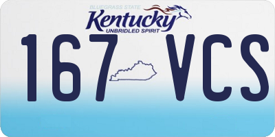 KY license plate 167VCS