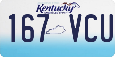 KY license plate 167VCU