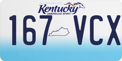 KY license plate 167VCX