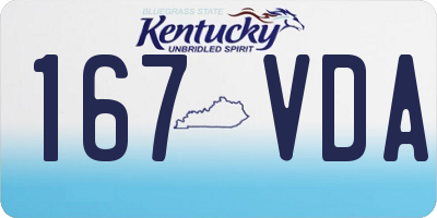 KY license plate 167VDA
