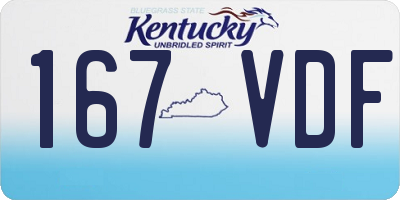 KY license plate 167VDF