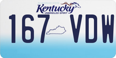 KY license plate 167VDW