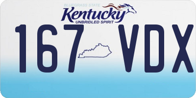 KY license plate 167VDX