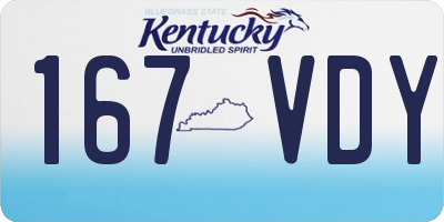 KY license plate 167VDY