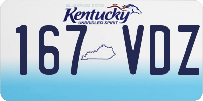 KY license plate 167VDZ