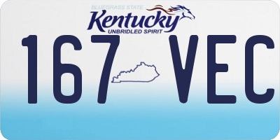 KY license plate 167VEC
