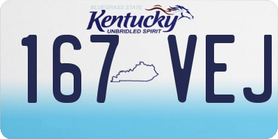 KY license plate 167VEJ