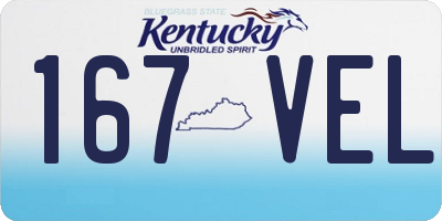 KY license plate 167VEL