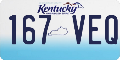 KY license plate 167VEQ