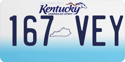 KY license plate 167VEY