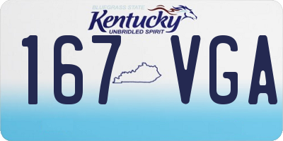 KY license plate 167VGA