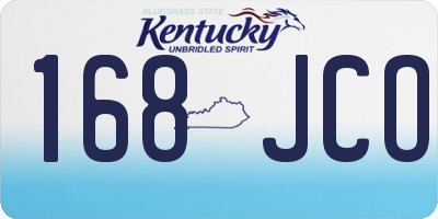 KY license plate 168JCO