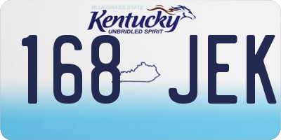 KY license plate 168JEK