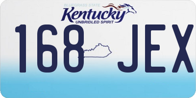 KY license plate 168JEX