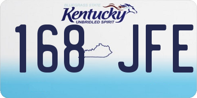 KY license plate 168JFE