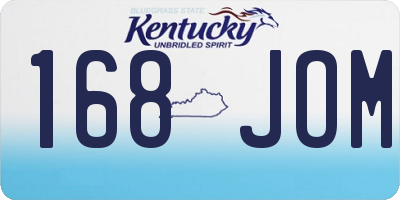 KY license plate 168JOM